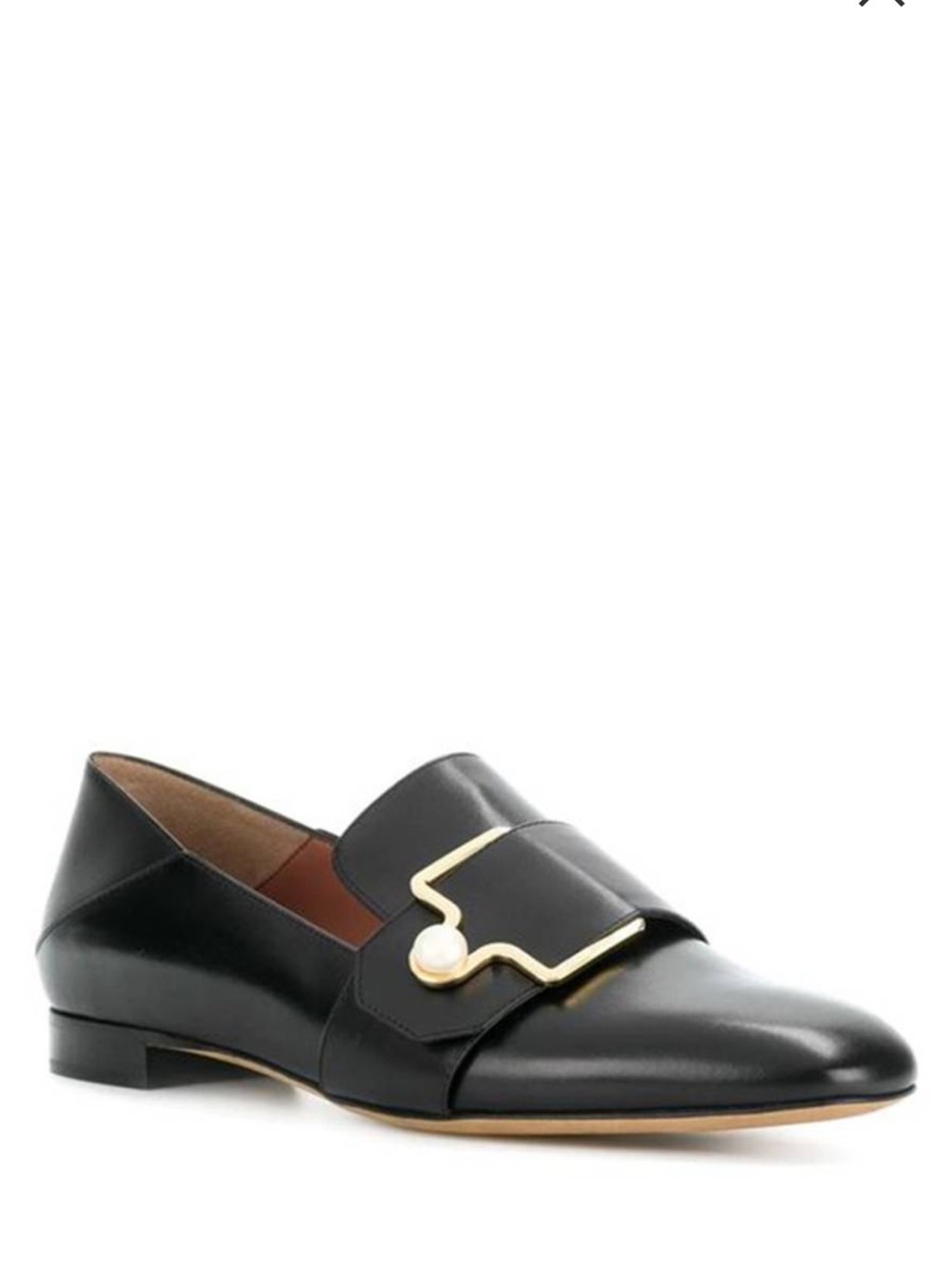 Bally Maelle Logo Buckle Leather Loafers, Brand Size EU 36